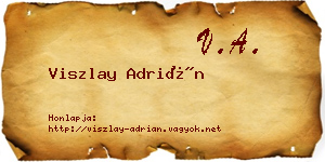 Viszlay Adrián névjegykártya